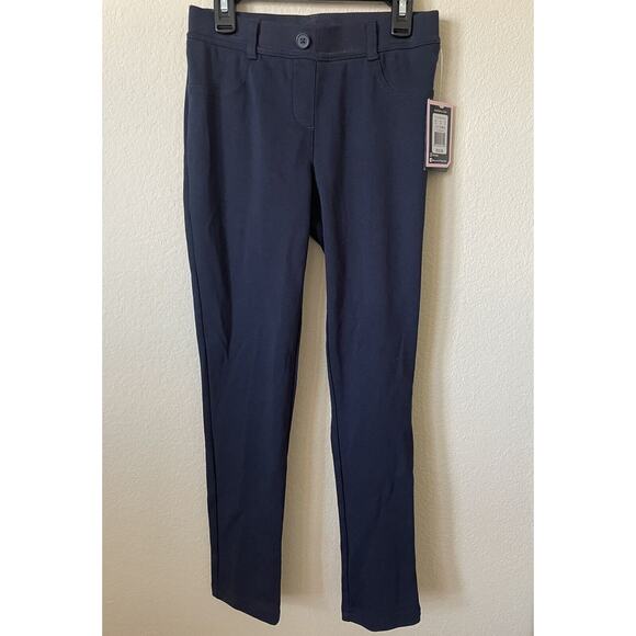 Lot Of 2 Chaps Navy Blue Uniform Elastic Waist Ponte Knit Jeggings Pants Size 12 - Picture 11 of 15